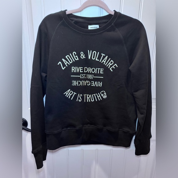 Zadig & Voltaire Black and champagne sweatshirt Large - Picture 6 of 7
